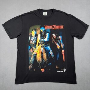 White Zombie T Shirt Black Large 1995 Killer Cereal Reprint Double Sided Graphic